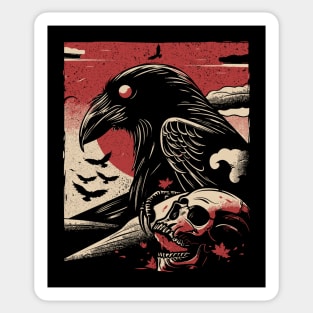 Crow and Skull Sticker